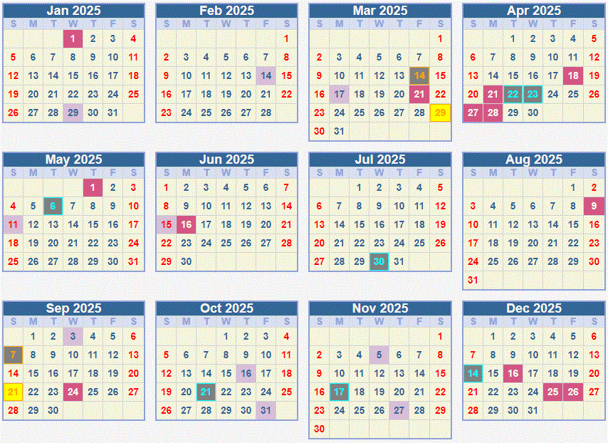 Calendar 2025